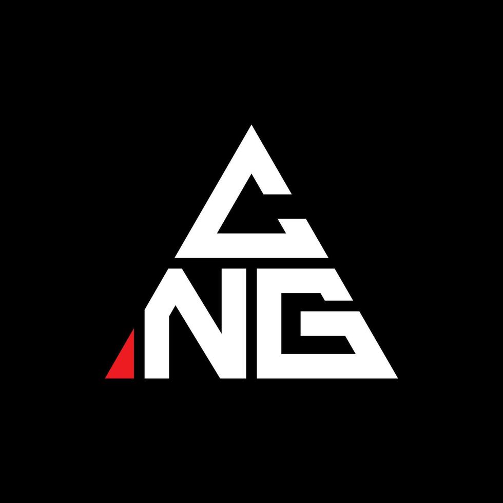 design del logo della lettera triangolare cng con forma triangolare. monogramma cng triangolo logo design. modello di logo vettoriale triangolo cng con colore rosso. logo triangolare cng logo semplice, elegante e lussuoso.