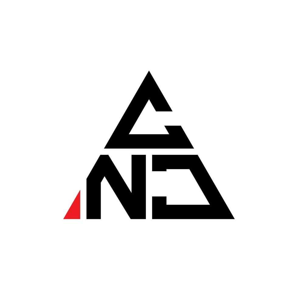 cnj triangolo lettera logo design con forma triangolare. monogramma cnj triangolo logo design. modello di logo vettoriale triangolo cnj con colore rosso. cnj logo triangolare logo semplice, elegante e lussuoso.