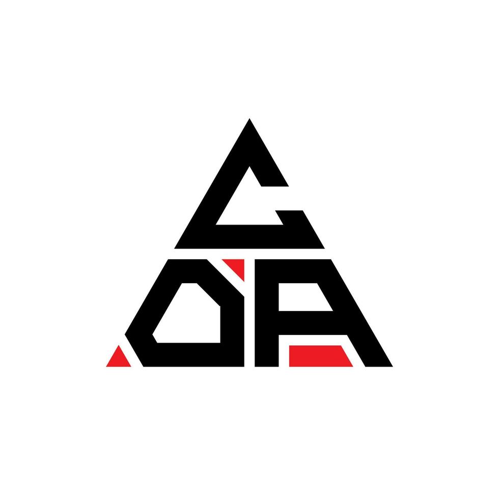 coa triangolo lettera logo design con forma triangolare. monogramma coa triangolo logo design. modello di logo vettoriale triangolo coa con colore rosso. logo triangolare coa logo semplice, elegante e lussuoso.