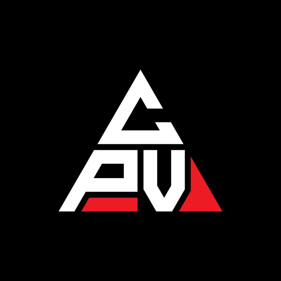 cpv triangolo lettera logo design con forma triangolare. monogramma cpv triangolo logo design. modello di logo vettoriale triangolo cpv con colore rosso. logo triangolare cpv logo semplice, elegante e lussuoso.