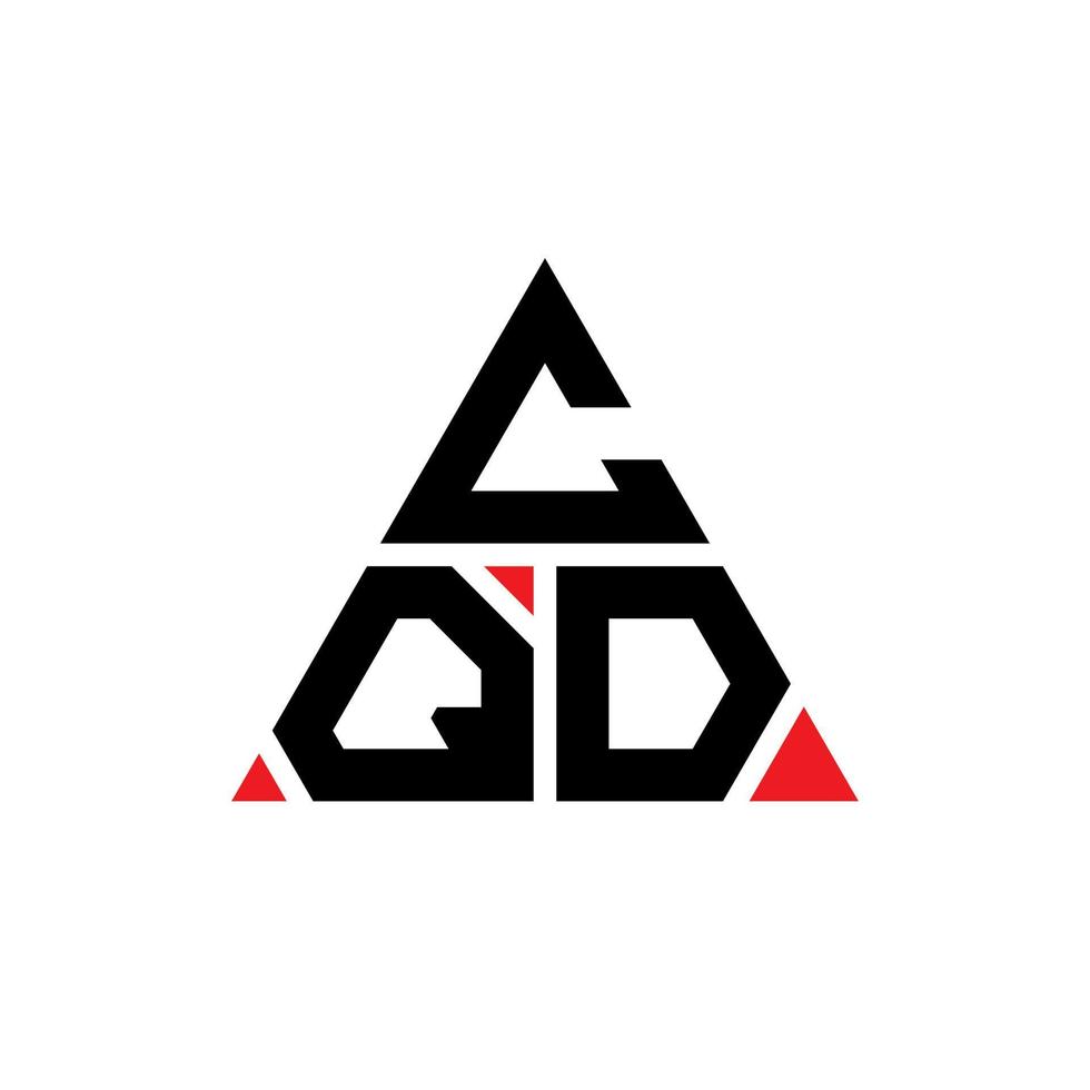 design del logo della lettera triangolare cqd con forma triangolare. monogramma di design del logo del triangolo cqd. modello di logo vettoriale triangolo cqd con colore rosso. logo triangolare cqd logo semplice, elegante e lussuoso.