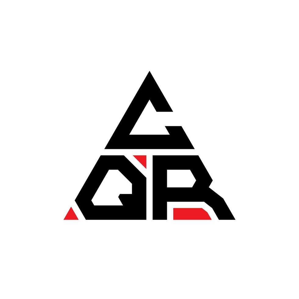design del logo della lettera triangolare cqr con forma triangolare. monogramma di design del logo del triangolo cqr. modello di logo vettoriale triangolo cqr con colore rosso. cqr logo triangolare logo semplice, elegante e lussuoso.