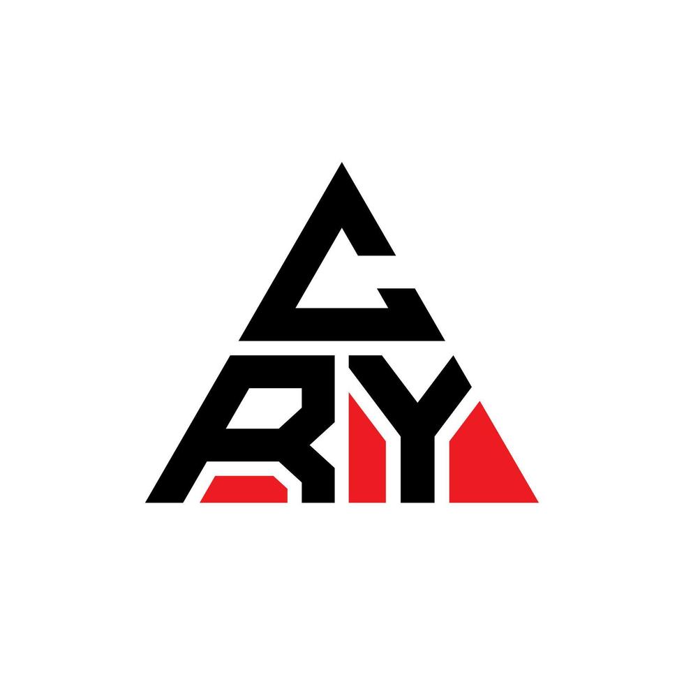 design del logo della lettera triangolo piangente con forma triangolare. monogramma di design del logo triangolo piangente. modello di logo vettoriale triangolo piangere con colore rosso. cry triangolare logo semplice, elegante e lussuoso.