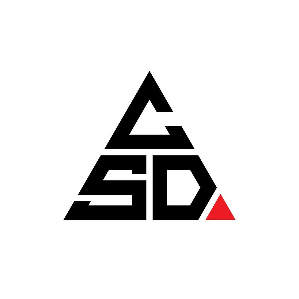 csd triangolo lettera logo design con forma triangolare. csd triangolo logo design monogramma. modello di logo vettoriale triangolo csd con colore rosso. csd logo triangolare logo semplice, elegante e lussuoso.
