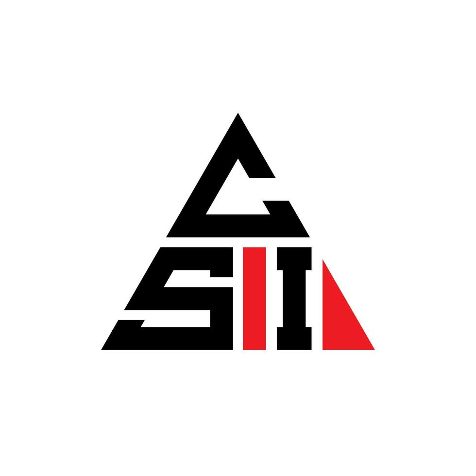 csi triangolo logo design lettera con forma triangolare. monogramma csi triangolo logo design. modello di logo vettoriale triangolo csi con colore rosso. csi logo triangolare logo semplice, elegante e lussuoso.