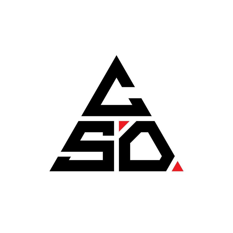 cso triangolo lettera logo design con forma triangolare. monogramma cso triangolo logo design. modello di logo vettoriale triangolo cso con colore rosso. cso logo triangolare logo semplice, elegante e lussuoso.