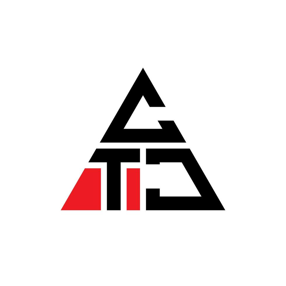 ctj triangolo lettera logo design con forma triangolare. ctj triangolo logo design monogramma. modello di logo vettoriale triangolo ctj con colore rosso. logo triangolare ctj logo semplice, elegante e lussuoso.
