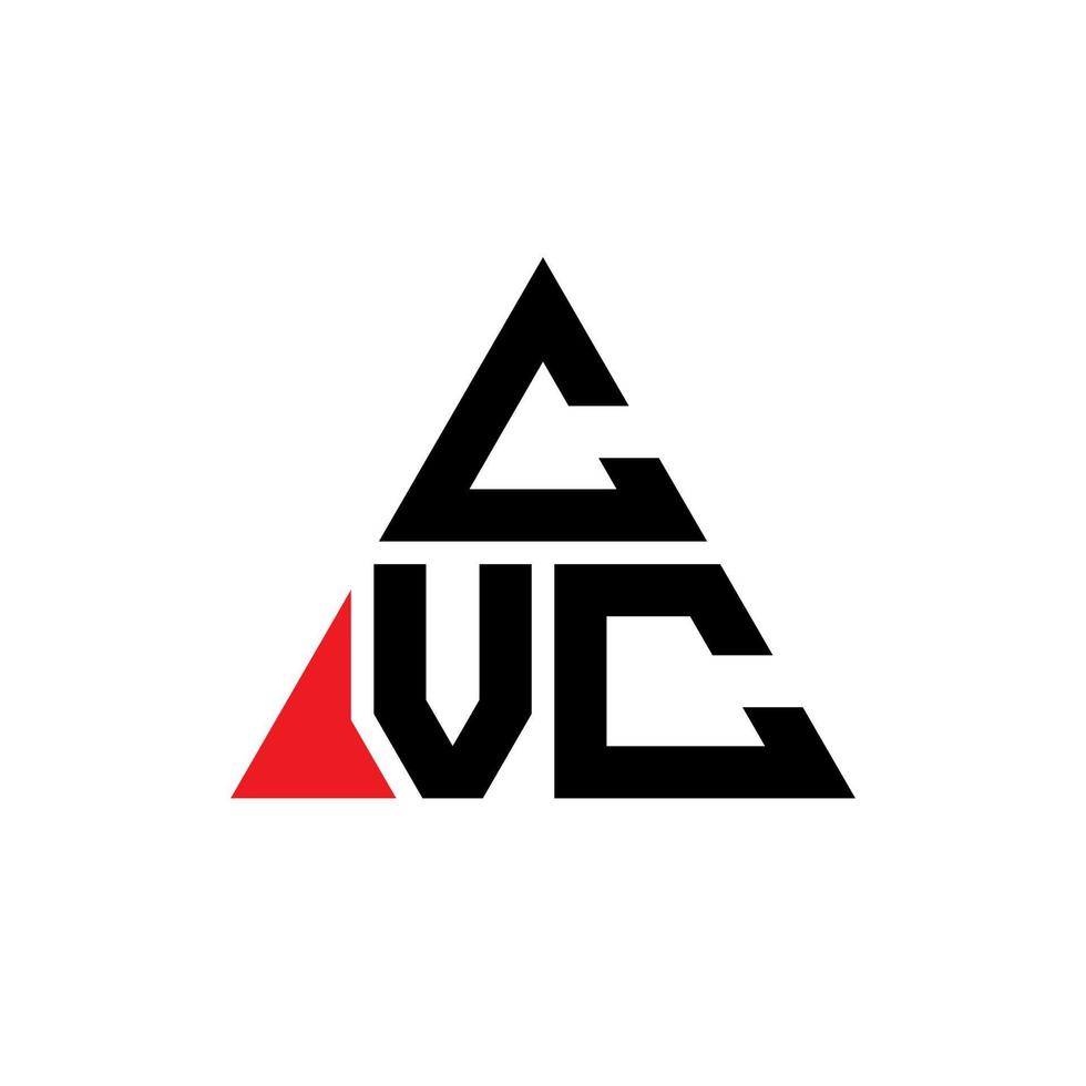 design del logo della lettera del triangolo cvc con forma triangolare. monogramma di design con logo triangolo cvc. modello di logo vettoriale triangolo cvc con colore rosso. logo triangolare cvc logo semplice, elegante e lussuoso.