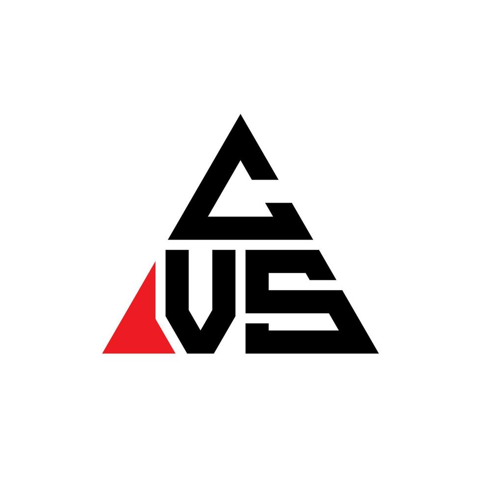 cvs triangolo lettera logo design con forma triangolare. monogramma di design con logo triangolo cvs. modello di logo vettoriale triangolo cvs con colore rosso. logo triangolare cvs logo semplice, elegante e lussuoso.