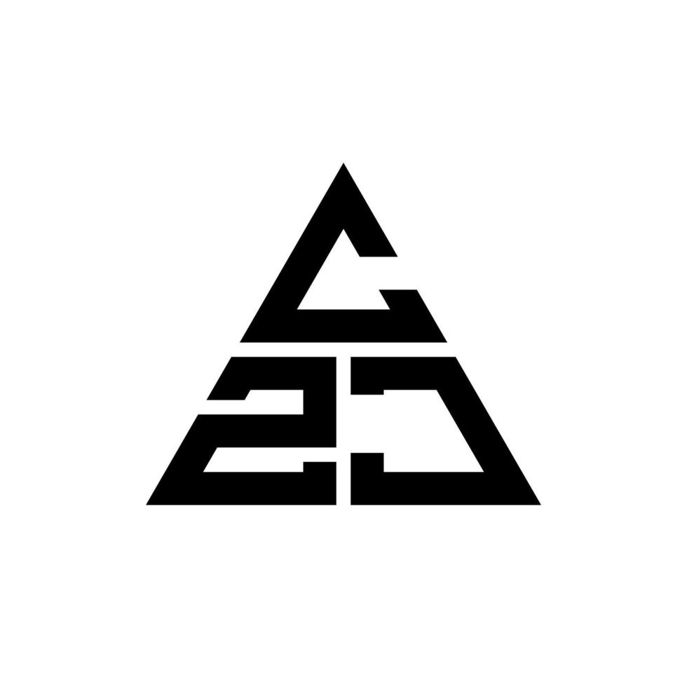 czj triangolo lettera logo design con forma triangolare. czj triangolo logo design monogramma. modello di logo vettoriale triangolo czj con colore rosso. czj logo triangolare logo semplice, elegante e lussuoso.