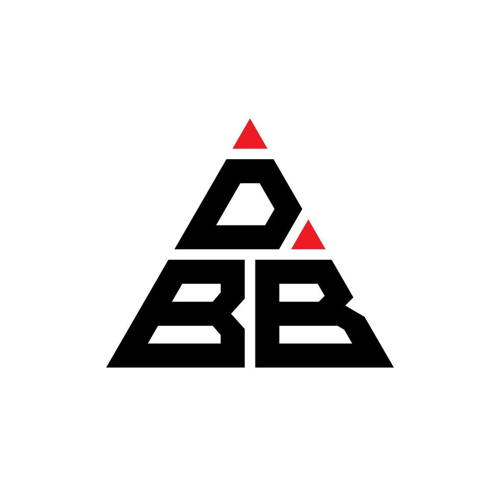 design del logo della lettera del triangolo dbb con forma triangolare. monogramma di design del logo del triangolo dbb. modello di logo vettoriale triangolo dbb con colore rosso. dbb logo triangolare logo semplice, elegante e lussuoso.