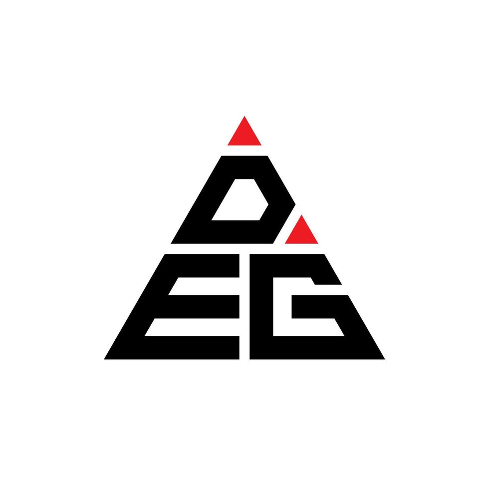 design del logo della lettera del triangolo deg con forma triangolare. monogramma del design del logo del triangolo deg. modello di logo vettoriale triangolo gradi con colore rosso. deg logo triangolare logo semplice, elegante e lussuoso.