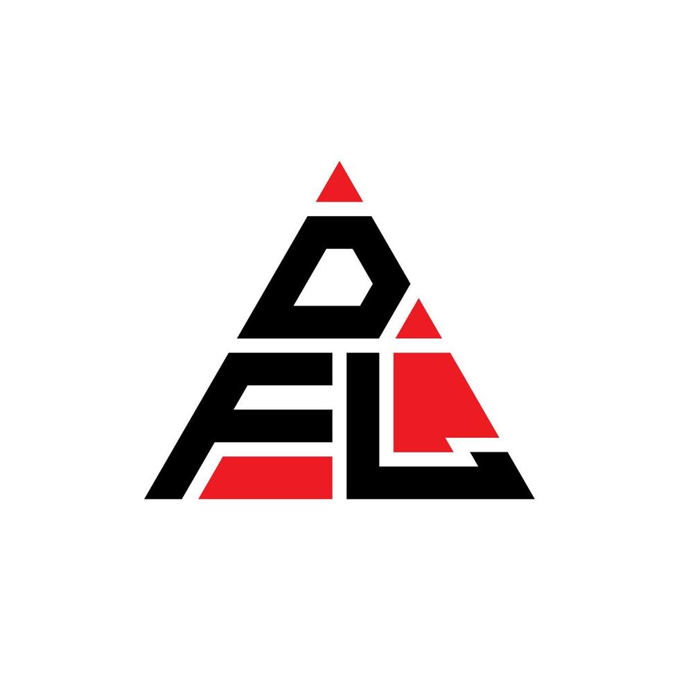 design del logo della lettera del triangolo dfl con forma triangolare. monogramma di design del logo del triangolo dfl. modello di logo vettoriale triangolo dfl con colore rosso. dfl logo triangolare logo semplice, elegante e lussuoso.