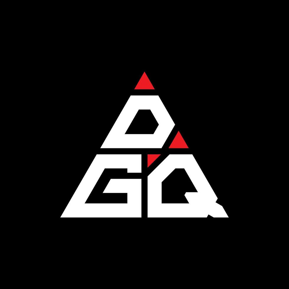 design del logo della lettera triangolare dgq con forma triangolare. monogramma di design del logo del triangolo dgq. modello di logo vettoriale triangolo dgq con colore rosso. dgq logo triangolare logo semplice, elegante e lussuoso.