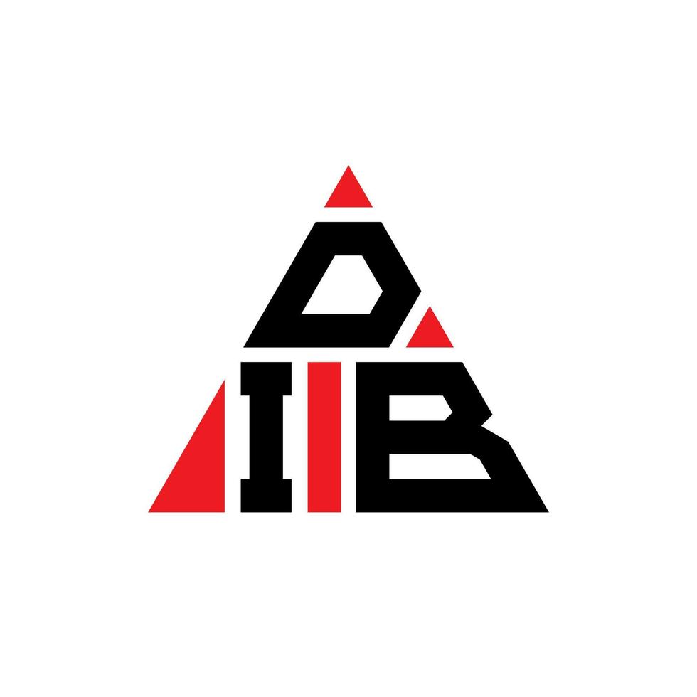dib triangolo lettera logo design con forma triangolare. monogramma di design del logo del triangolo dib. modello di logo vettoriale triangolo dib con colore rosso. logo triangolare dib logo semplice, elegante e lussuoso.