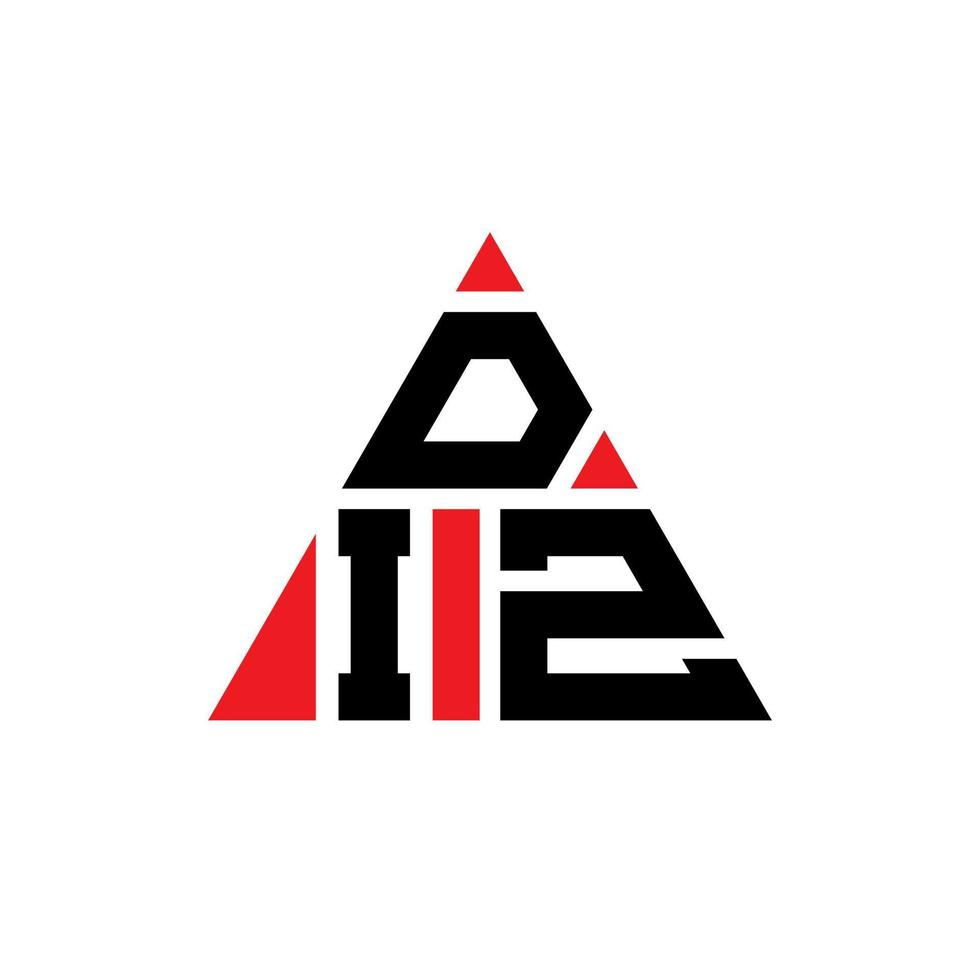 diz triangolo lettera logo design con forma triangolare. diz triangolo logo design monogramma. modello di logo vettoriale triangolo diz con colore rosso. diz logo triangolare logo semplice, elegante e lussuoso.
