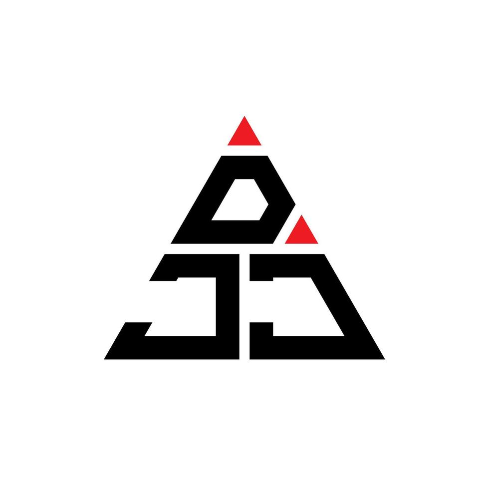 design del logo della lettera del triangolo djj con forma triangolare. monogramma di design del logo del triangolo djj. modello di logo vettoriale triangolo djj con colore rosso. logo triangolare djj logo semplice, elegante e lussuoso.