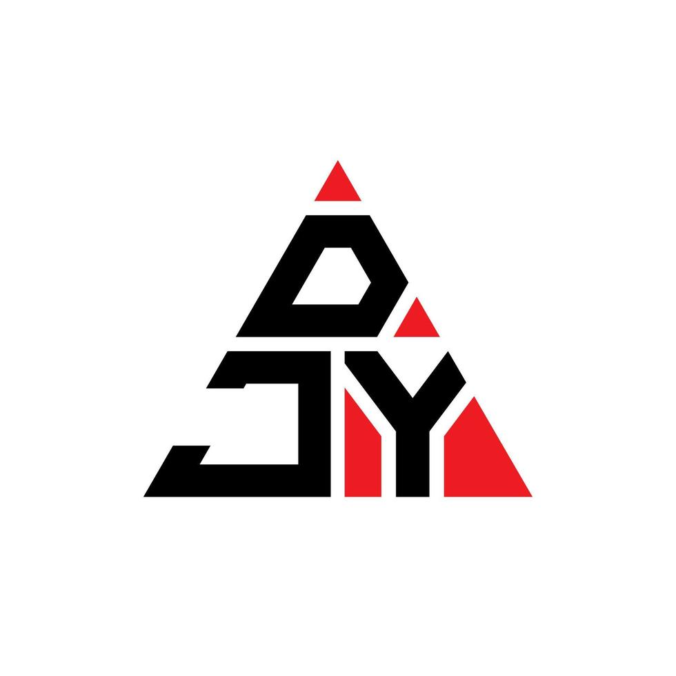 design del logo della lettera del triangolo djy con forma triangolare. djy triangolo logo design monogramma. modello di logo vettoriale triangolo djy con colore rosso. djy logo triangolare logo semplice, elegante e lussuoso.