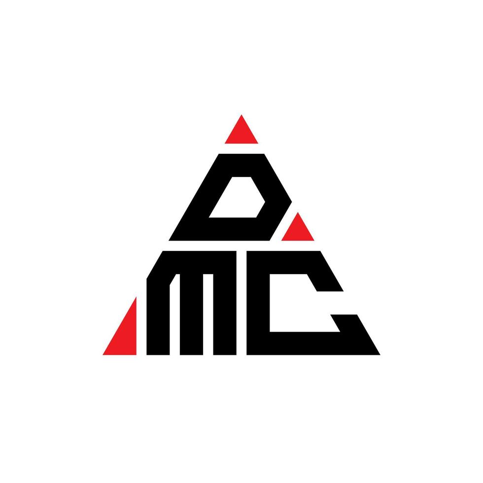 design del logo della lettera del triangolo dmc con forma triangolare. Monogramma di design del logo del triangolo dmc. modello di logo vettoriale triangolo dmc con colore rosso. logo triangolare dmc logo semplice, elegante e lussuoso.