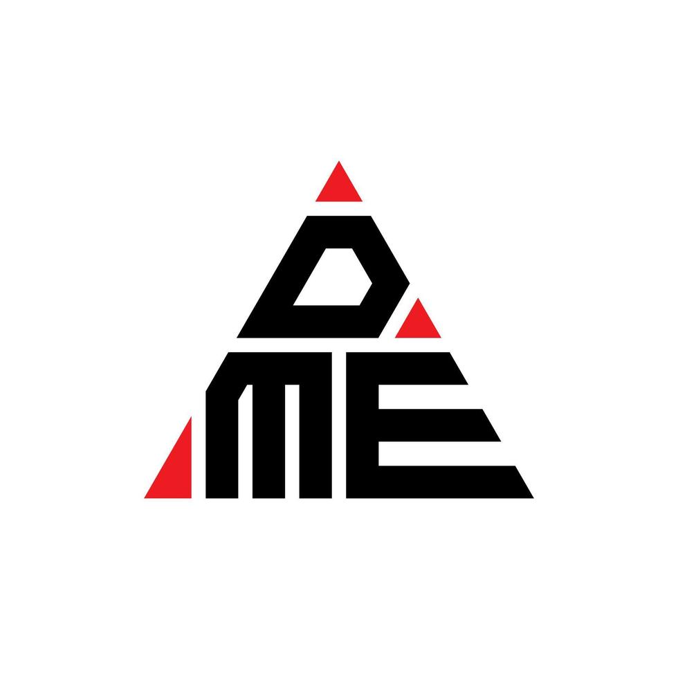 dme triangolo lettera logo design con forma triangolare. dme triangolo logo design monogramma. modello di logo vettoriale triangolo dme con colore rosso. dme logo triangolare logo semplice, elegante e lussuoso.