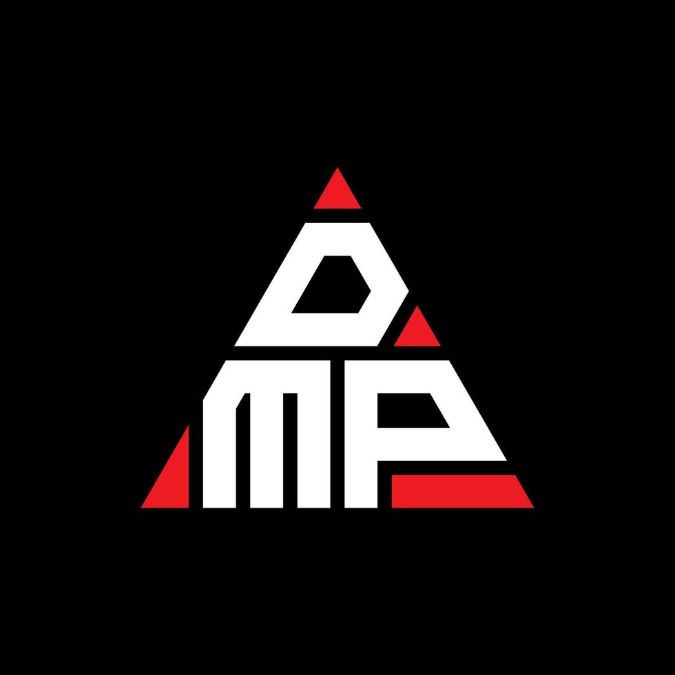 design del logo della lettera del triangolo dmp con forma triangolare. monogramma di design del logo del triangolo dmp. modello di logo vettoriale triangolo dmp con colore rosso. logo triangolare dmp logo semplice, elegante e lussuoso.