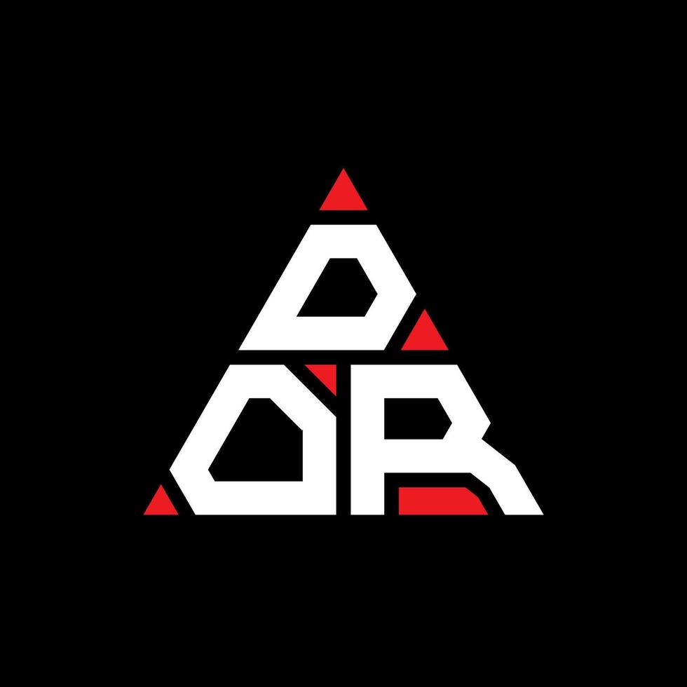 design del logo della lettera triangolare dor con forma triangolare. monogramma di design del logo del triangolo dor. modello di logo vettoriale triangolo dor con colore rosso. dor logo triangolare logo semplice, elegante e lussuoso.