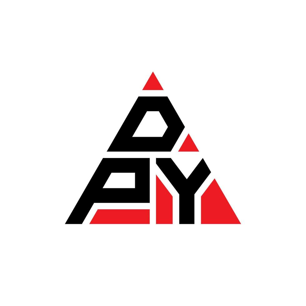 dpy triangolo lettera logo design con forma triangolare. monogramma di design del logo del triangolo dpy. modello di logo vettoriale triangolo dpy con colore rosso. dpy logo triangolare logo semplice, elegante e lussuoso.