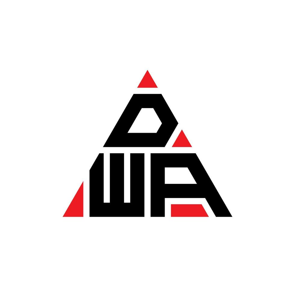 design del logo della lettera del triangolo dwa con forma triangolare. dwa triangolo logo design monogramma. modello di logo vettoriale triangolo dwa con colore rosso. logo triangolare dwa logo semplice, elegante e lussuoso.