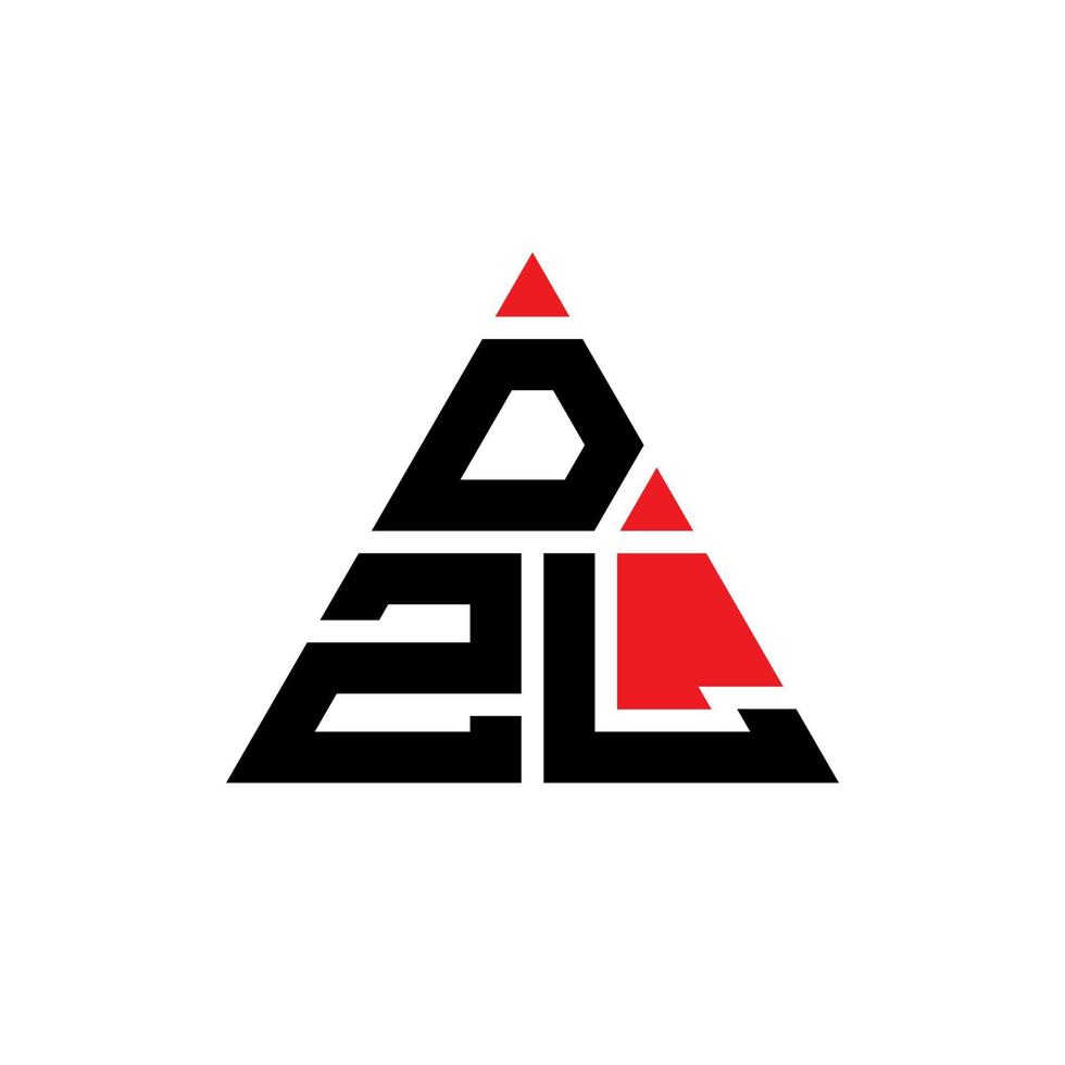 design del logo della lettera del triangolo dzl con forma triangolare. dzl triangolo logo design monogramma. modello di logo vettoriale triangolo dzl con colore rosso. dzl logo triangolare logo semplice, elegante e lussuoso.