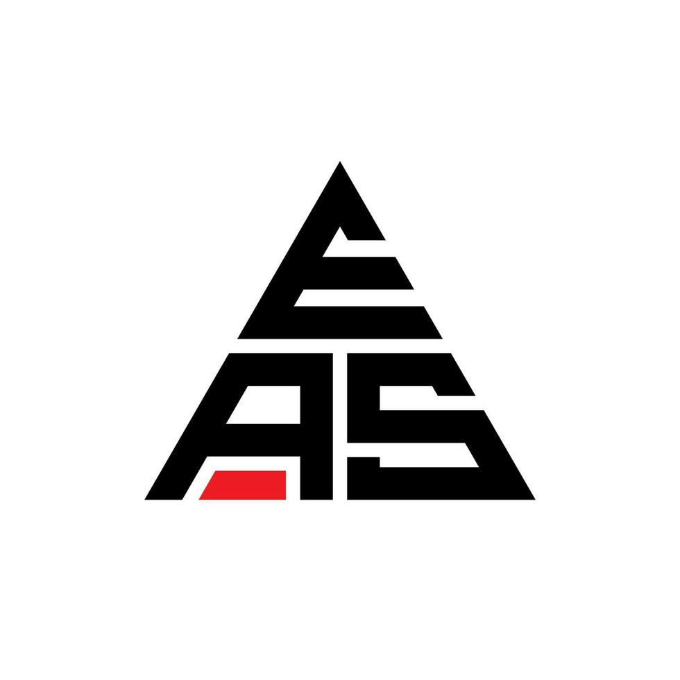 design del logo della lettera triangolo eas con forma triangolare. monogramma di design del logo del triangolo eas. modello di logo vettoriale triangolo eas con colore rosso. logo triangolare eas logo semplice, elegante e lussuoso.