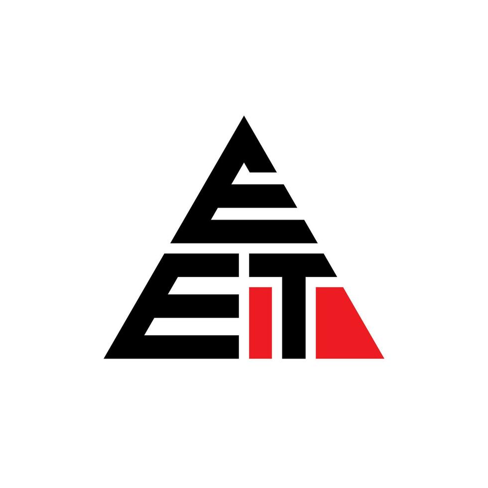 eet triangolo lettera logo design con forma triangolare. eet triangolo logo design monogramma. eet modello di logo vettoriale triangolo con colore rosso. eet logo triangolare logo semplice, elegante e lussuoso.