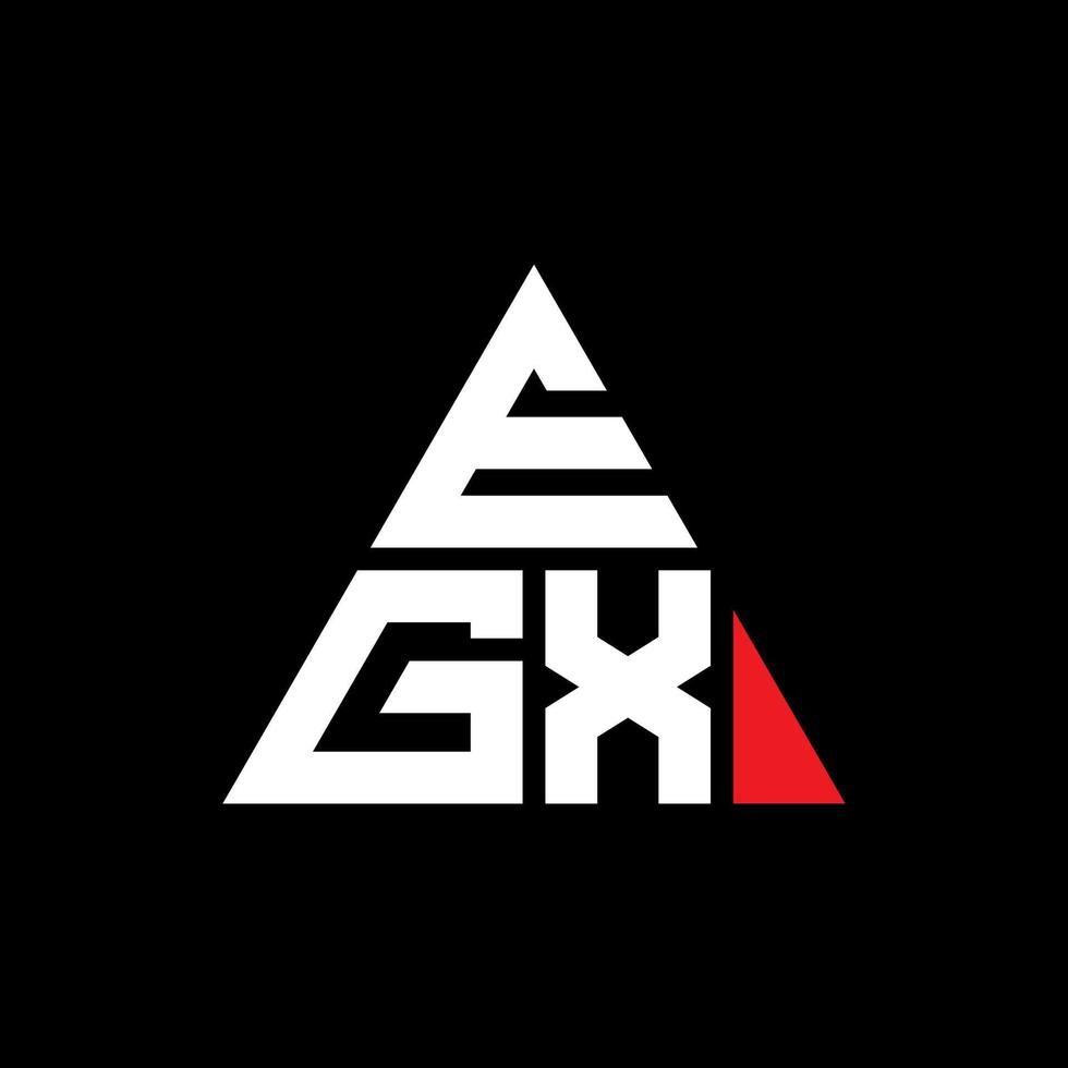 ad es. design del logo della lettera triangolare con forma triangolare. egx triangolo logo design monogramma. egx modello di logo vettoriale triangolo con colore rosso. egx logo triangolare logo semplice, elegante e lussuoso.