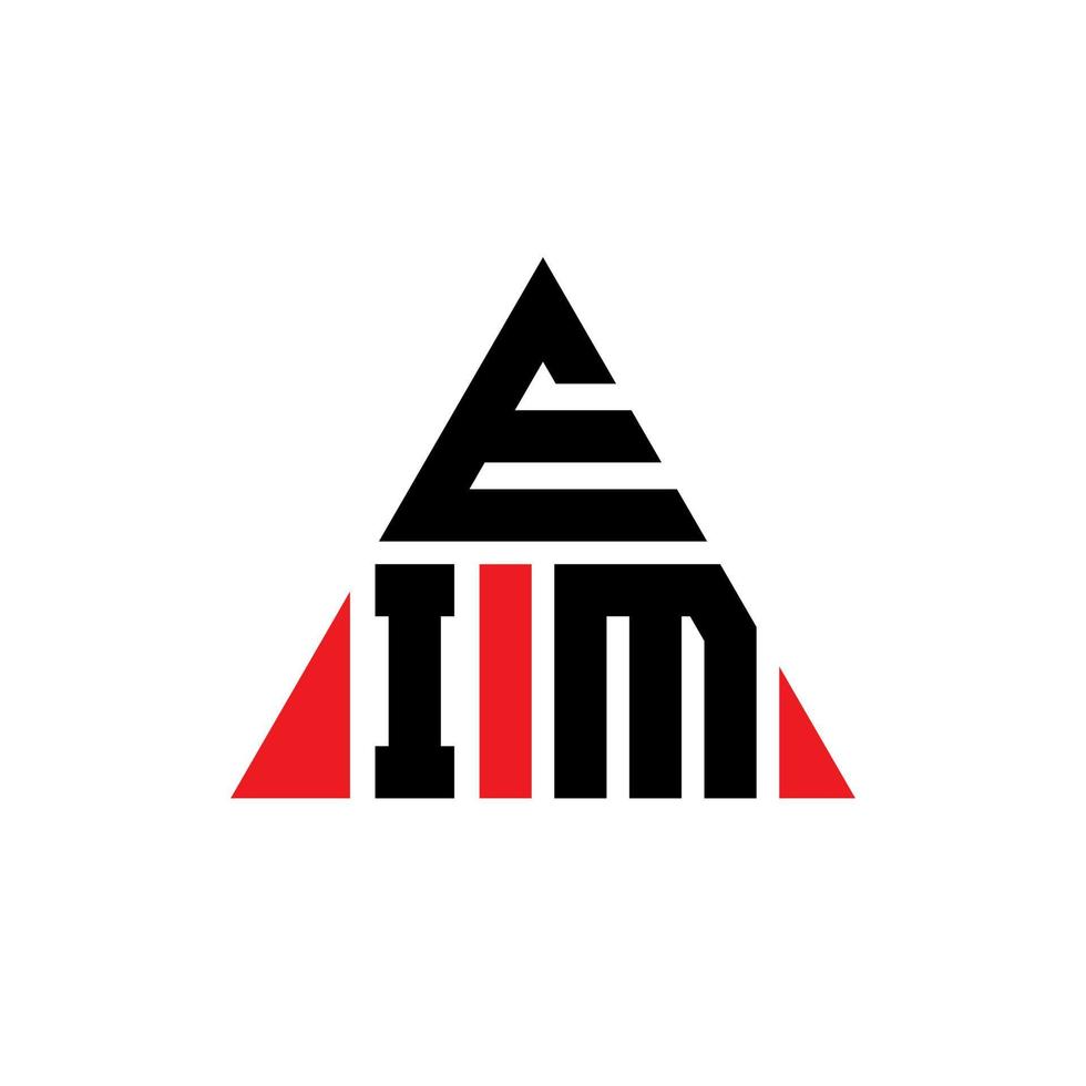 design del logo della lettera triangolare eim con forma triangolare. monogramma eim triangolo logo design. modello di logo vettoriale triangolo eim con colore rosso. logo triangolare eim logo semplice, elegante e lussuoso.