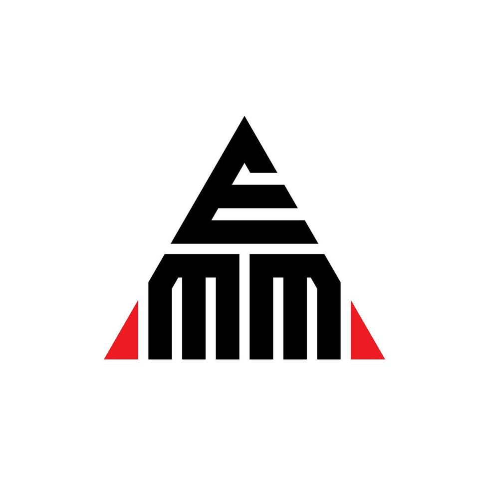 design del logo della lettera triangolare emm con forma triangolare. monogramma emm triangolo logo design. modello di logo vettoriale triangolo emm con colore rosso. logo triangolare emm logo semplice, elegante e lussuoso.