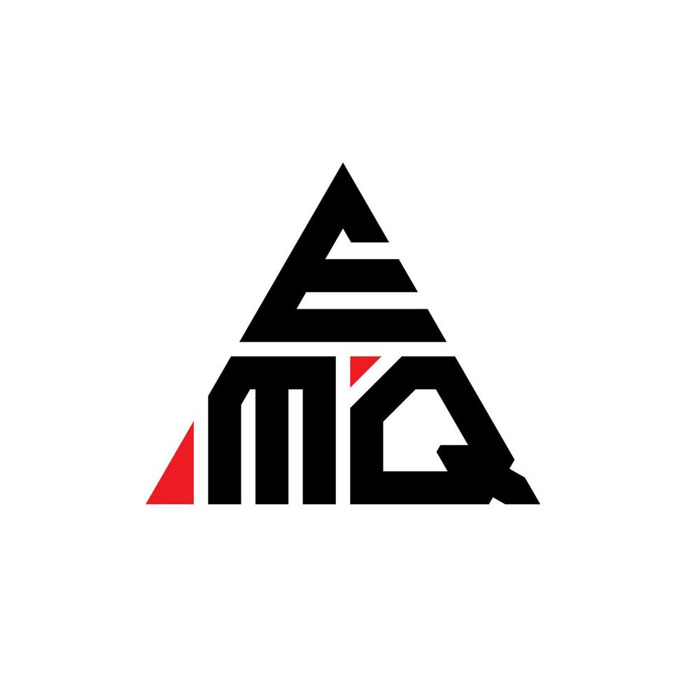 design del logo della lettera triangolare emq con forma triangolare. emq triangolo logo design monogramma. modello di logo vettoriale triangolo emq con colore rosso. logo triangolare emq logo semplice, elegante e lussuoso.