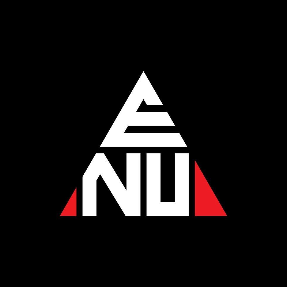 enu triangolo lettera logo design con forma triangolare. monogramma enu triangolo logo design. modello di logo vettoriale triangolo enu con colore rosso. enu logo triangolare logo semplice, elegante e lussuoso.