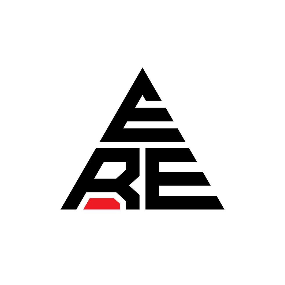 ere triangolo logo design lettera con forma triangolare. ere triangolo logo design monogramma. ere triangolo logo vettoriale modello con colore rosso. ere logo triangolare logo semplice, elegante e lussuoso.