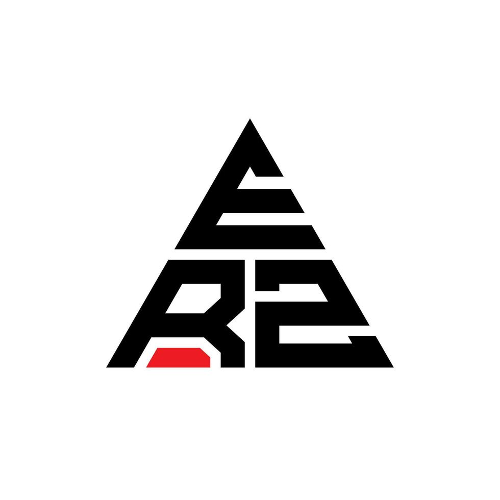 design del logo della lettera triangolare erz con forma triangolare. erz triangolo logo design monogramma. modello di logo vettoriale triangolo erz con colore rosso. logo triangolare erz logo semplice, elegante e lussuoso.