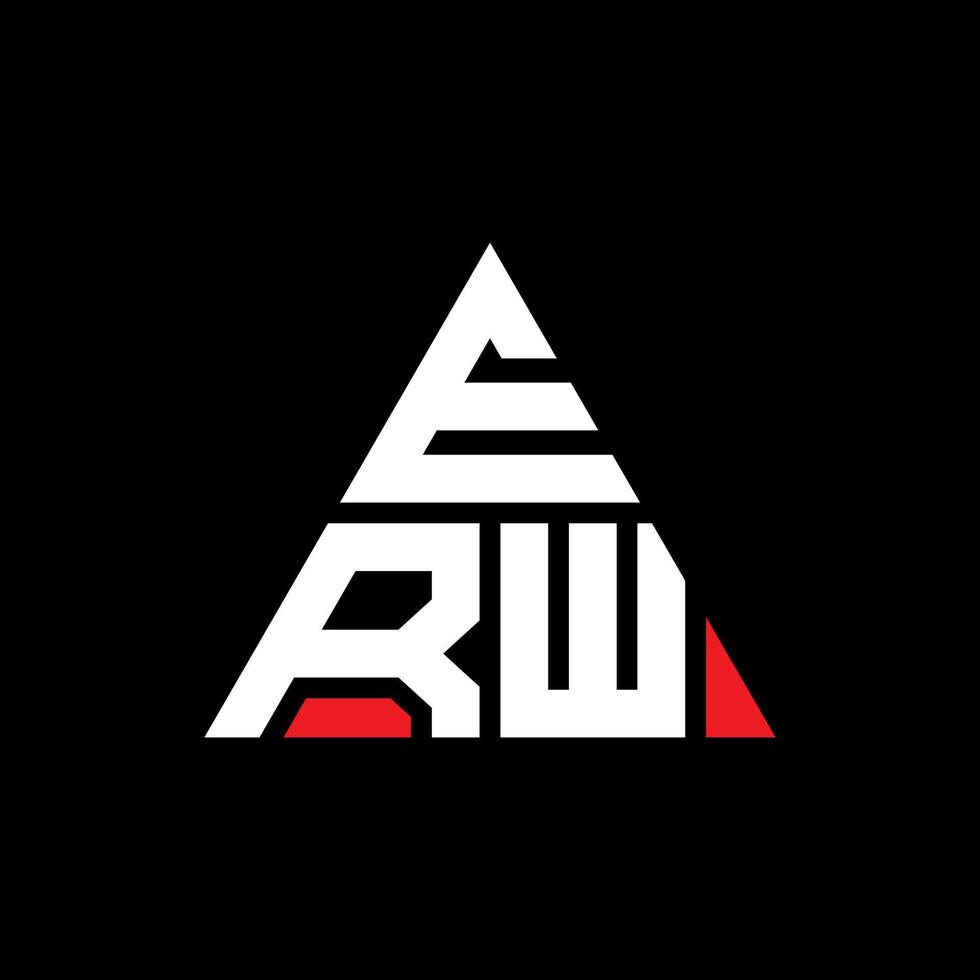 design del logo della lettera triangolare erw con forma triangolare. monogramma di design del logo del triangolo erw. modello di logo vettoriale triangolo erw con colore rosso. erw logo triangolare logo semplice, elegante e lussuoso.