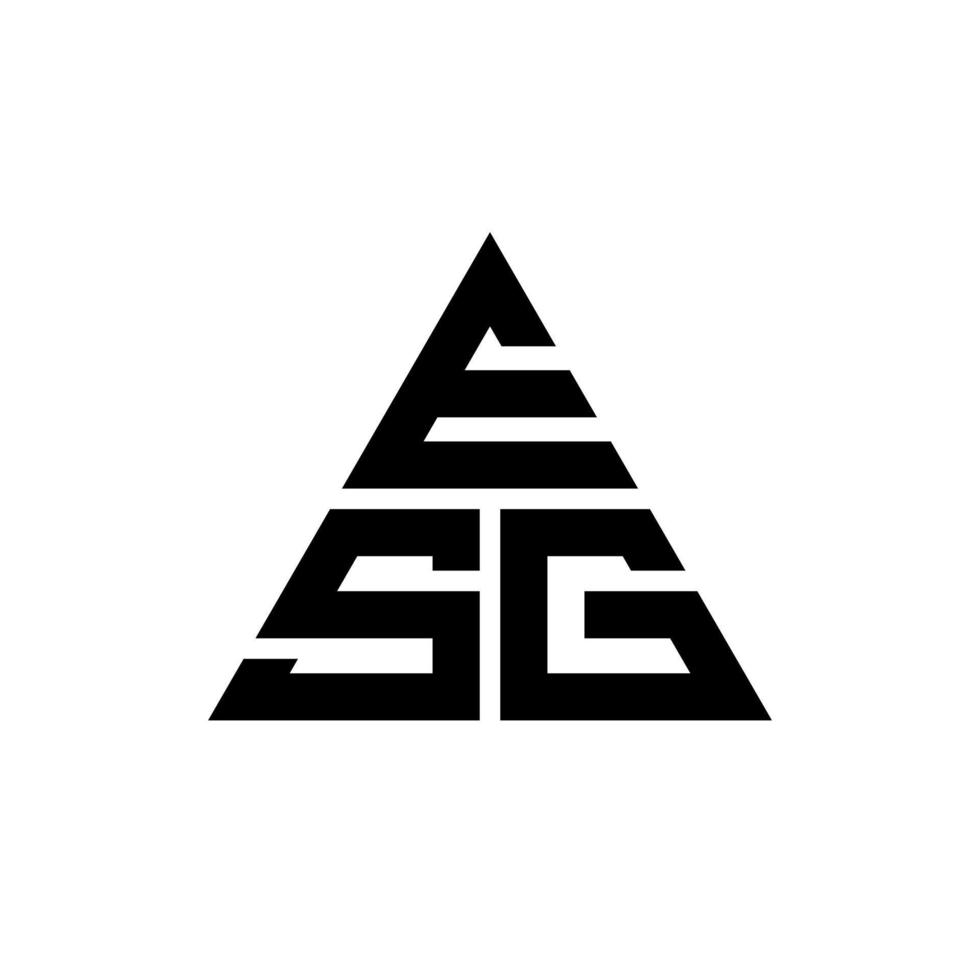design del logo della lettera triangolare esg con forma triangolare. esg triangolo logo design monogramma. modello di logo vettoriale triangolo esg con colore rosso. esg logo triangolare logo semplice, elegante e lussuoso.