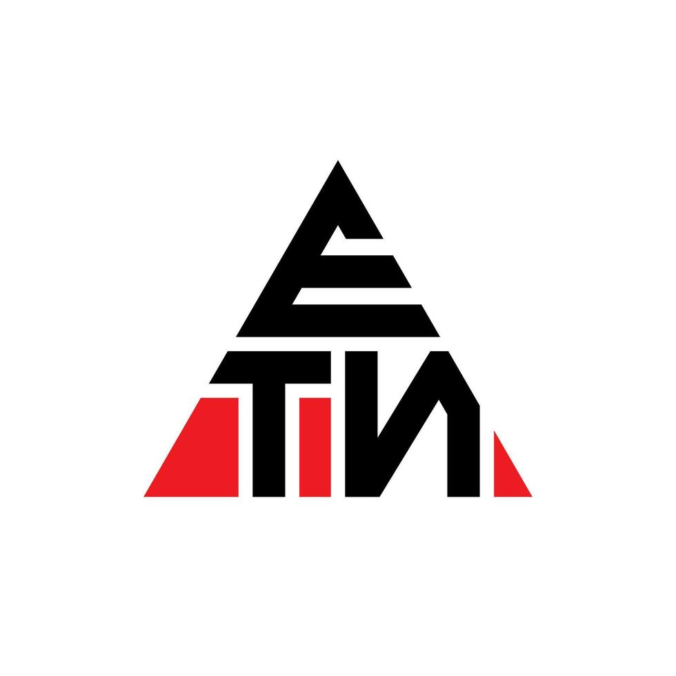 etn triangolo lettera logo design con forma triangolare. monogramma etn triangolo logo design. modello di logo vettoriale triangolo etn con colore rosso. logo triangolare etn logo semplice, elegante e lussuoso.