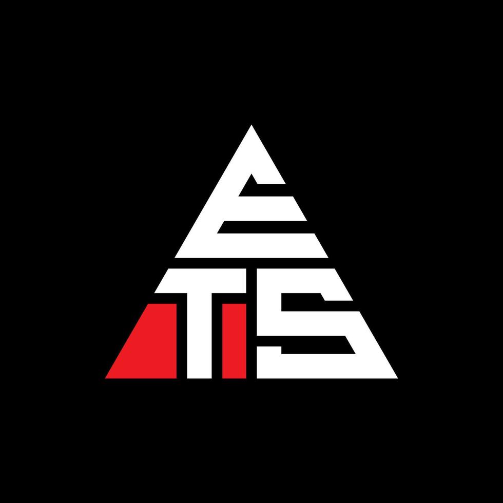 ts triangolo lettera logo design con forma triangolare. ets triangolo logo design monogramma. modello di logo vettoriale triangolo ets con colore rosso. ets logo triangolare logo semplice, elegante e lussuoso.