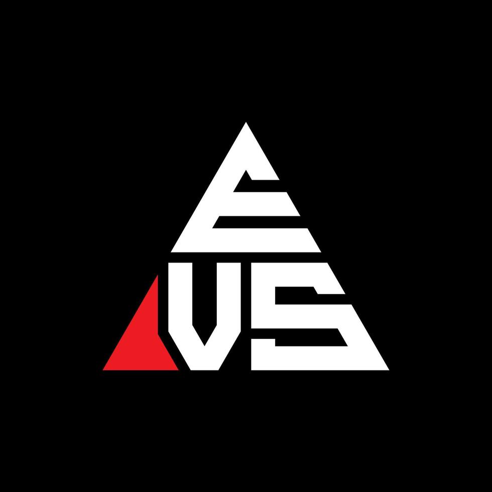 design del logo della lettera triangolo ev con forma triangolare. monogramma evs triangolo logo design. modello di logo vettoriale triangolo evs con colore rosso. logo triangolare evs logo semplice, elegante e lussuoso.
