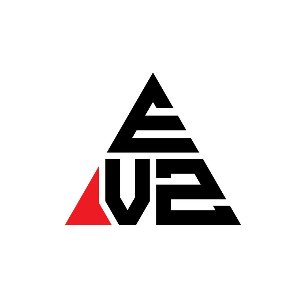 design del logo della lettera del triangolo evz con forma triangolare. evz triangolo logo design monogramma. modello di logo vettoriale triangolo evz con colore rosso. logo triangolare evz logo semplice, elegante e lussuoso.