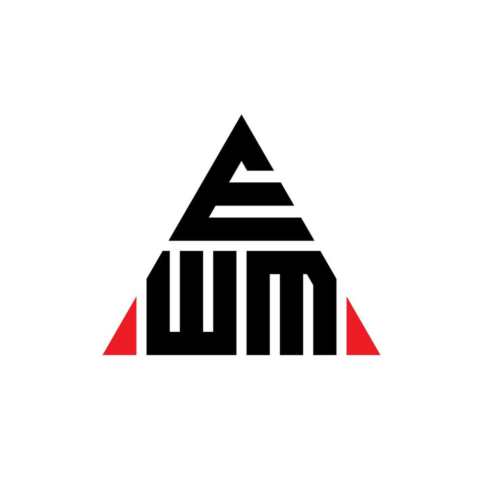 design del logo della lettera del triangolo ewm con forma triangolare. ewm triangolo logo design monogramma. modello di logo vettoriale triangolo ewm con colore rosso. logo triangolare ewm logo semplice, elegante e lussuoso.