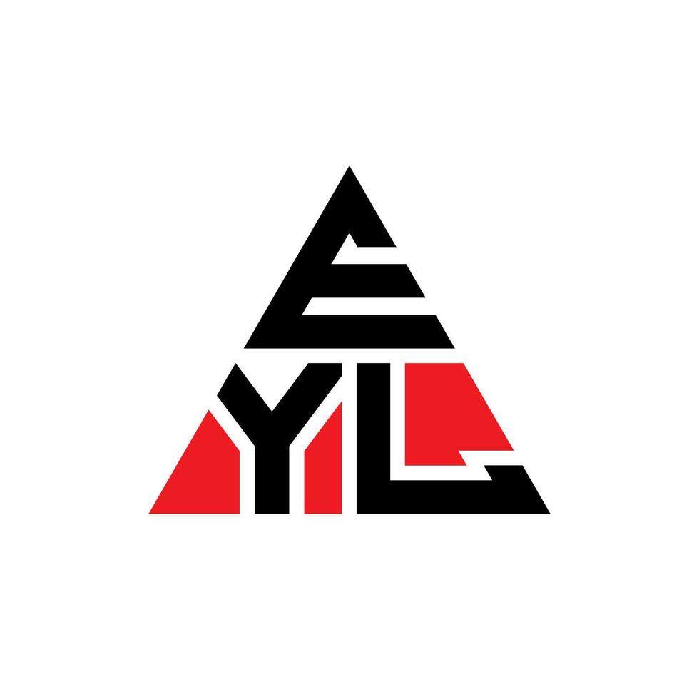 design del logo della lettera del triangolo eyl con forma triangolare. monogramma di design del logo del triangolo eyl. modello di logo vettoriale triangolo eyl con colore rosso. eyl logo triangolare logo semplice, elegante e lussuoso.