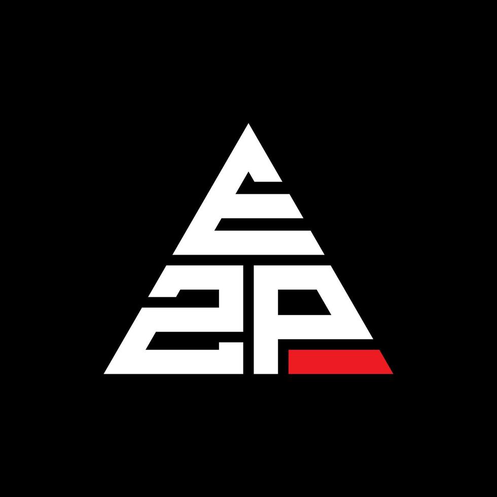 design del logo della lettera del triangolo ezp con forma triangolare. ezp triangolo logo design monogramma. modello di logo vettoriale triangolo ezp con colore rosso. logo triangolare ezp logo semplice, elegante e lussuoso.