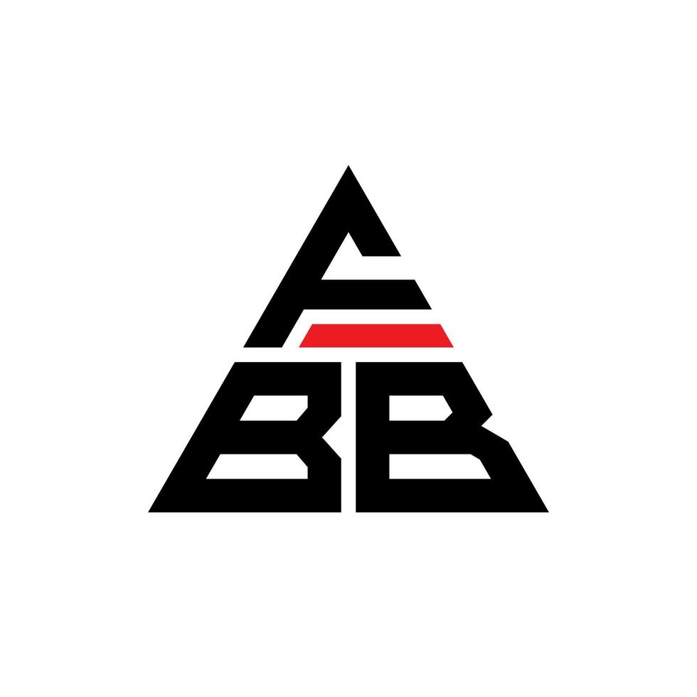 design del logo della lettera triangolare fbb con forma triangolare. monogramma di design del logo del triangolo fbb. modello di logo vettoriale triangolo fbb con colore rosso. logo triangolare fbb logo semplice, elegante e lussuoso.