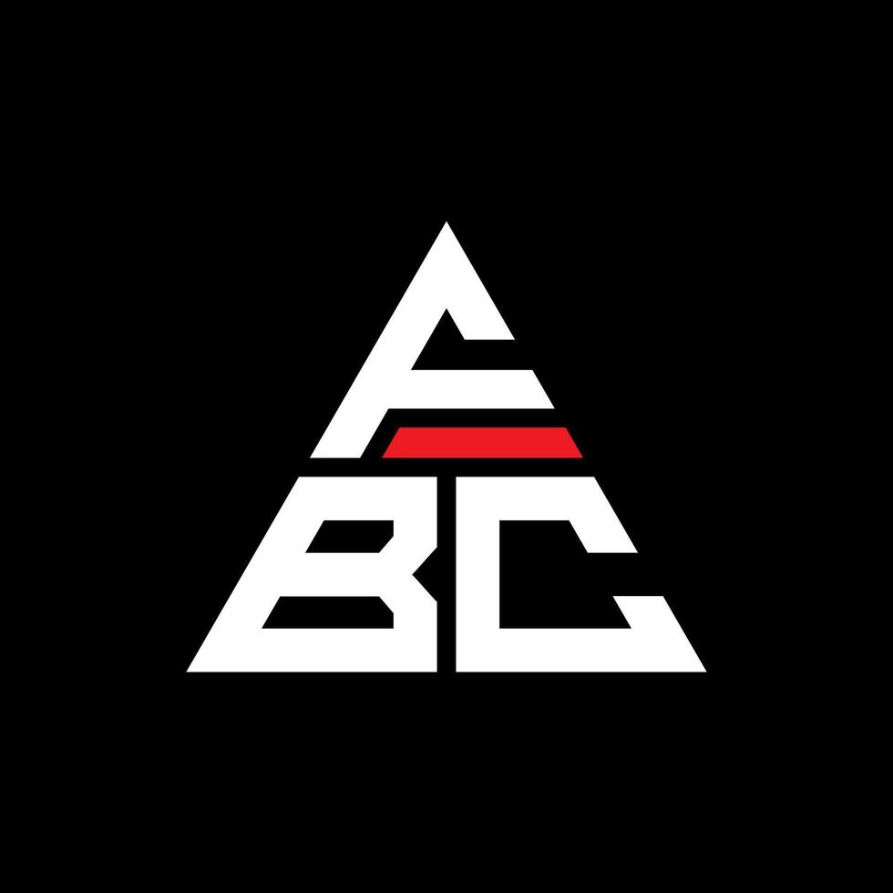 design del logo della lettera del triangolo fbc con forma triangolare. monogramma di design del logo del triangolo fbc. modello di logo vettoriale triangolo fbc con colore rosso. logo triangolare fbc logo semplice, elegante e lussuoso.