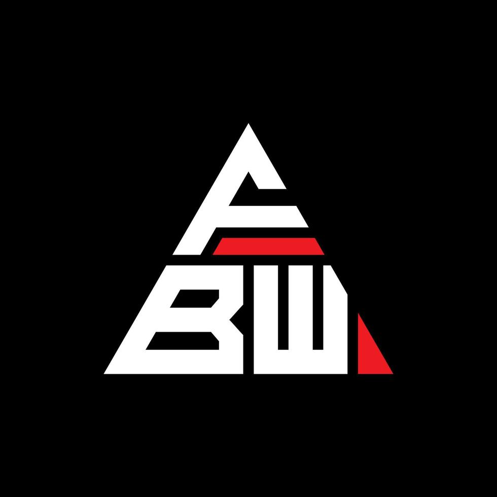 design del logo della lettera triangolo fbw con forma triangolare. monogramma di design del logo del triangolo fbw. modello di logo vettoriale triangolo fbw con colore rosso. logo triangolare fbw logo semplice, elegante e lussuoso.